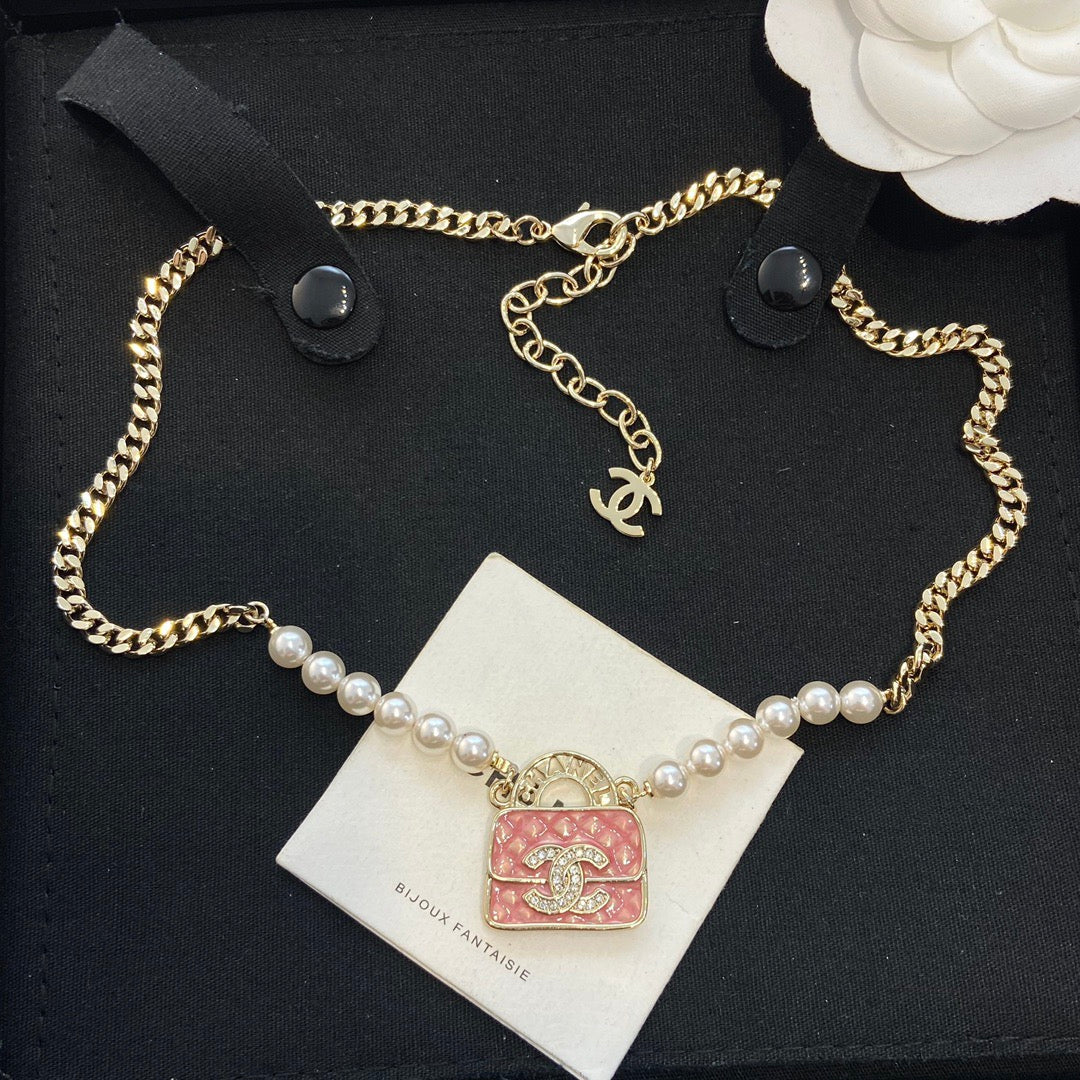 Chanel Pink Necklace Collections