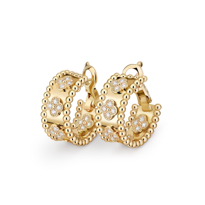 VCA Perlée clovers hoop earrings