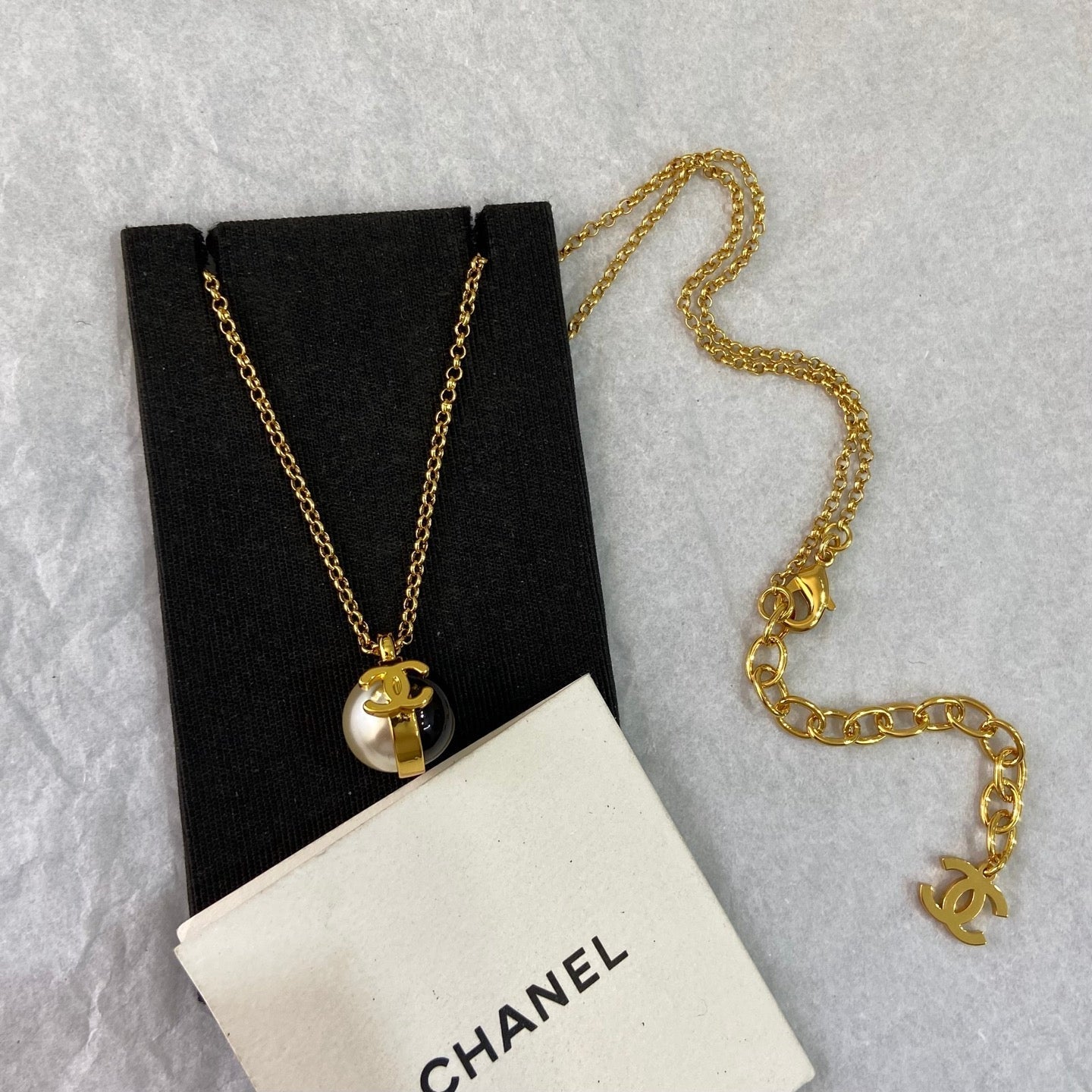 Chanel Double C Pearl Necklace